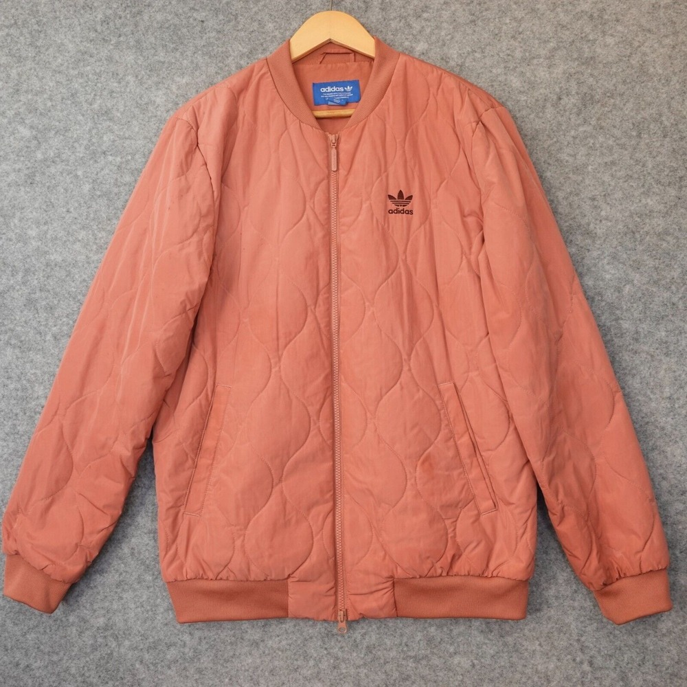 Adidas Quilted Jacket Men M Fallen Future Collection Trefoil Soft Pink Blokecore
